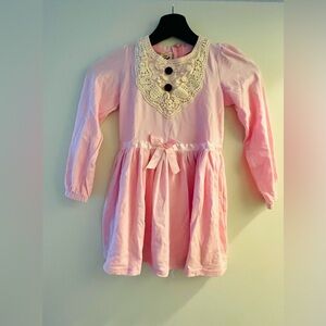 Pink Lace-Trimmed girls dress